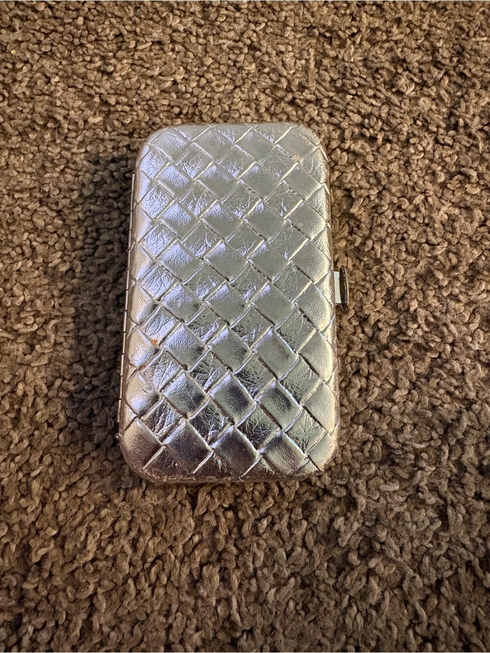 Silver Quilted Makeup Brush Case – Compact Travel Organizer